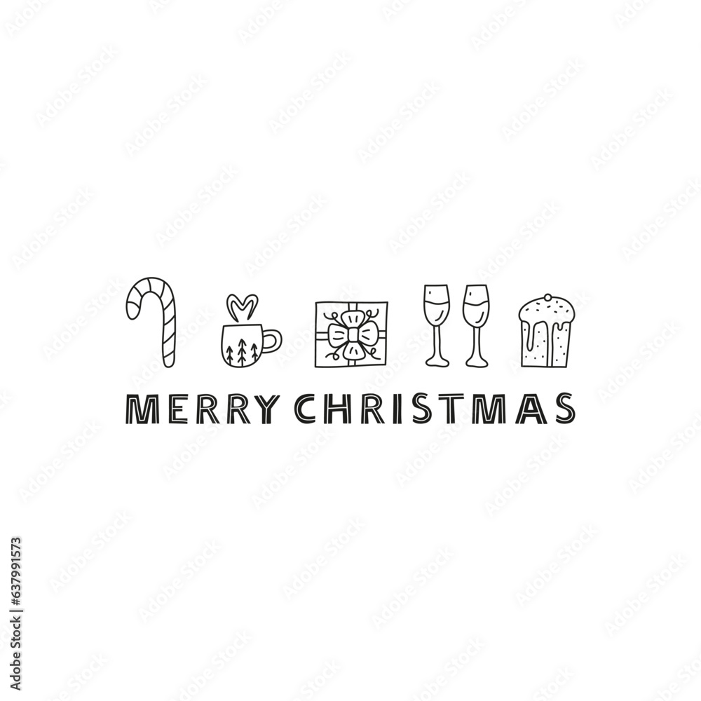 Merry Christmas postcard. Merry Christmas postcard.