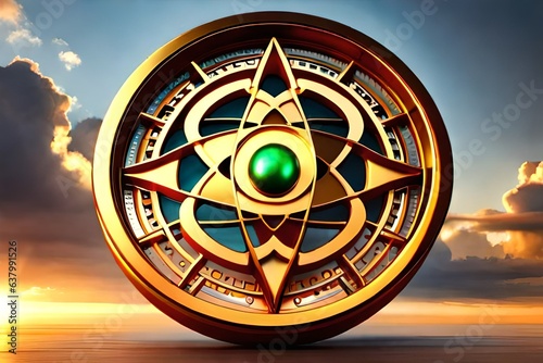 compass on the sky background
