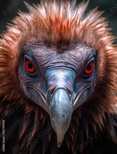 Close-up photo of a ferocious vulture