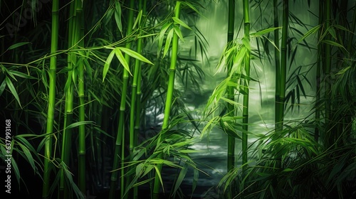 The green bamboo is swaying...