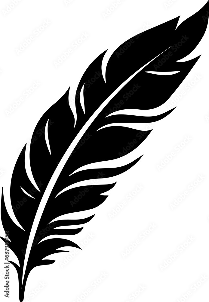 Obraz premium The feather graphic showcases delicate and intricate lines, resembling the graceful beauty of a real feather