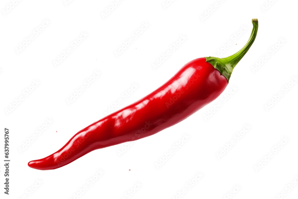 A Fire Chili Pepper Isolated on Transparent Background. Generative AI
