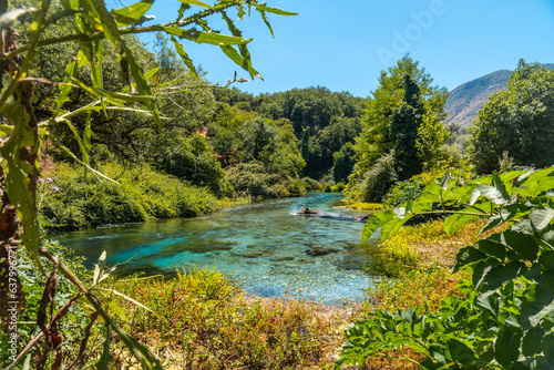  Beautiful landscape next to The Blue eye or Syri i kalter  a natural phenomenon in the mountains of southern Albania