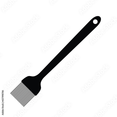 Pastry Brush Silhouette. Black and White Icon Design Elements on Isolated White Background