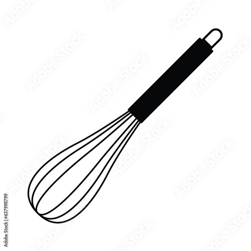 Whisk Silhouette. Black and White Icon Design Elements on Isolated White Background