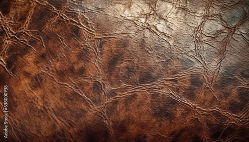Brown leather grunge background wallpaper, leather grunge texture, with glare, macro, generated ai