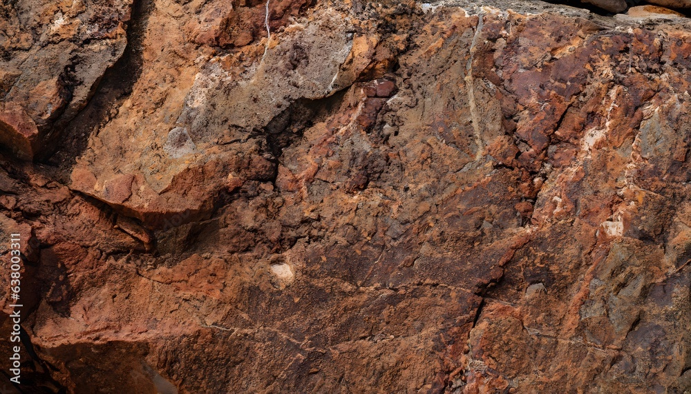 Dark red orange brown rock texture with cracks Rough mountain surface. Close-up. Rock, texture, stone. Dark red orange brown rock texture with cracks Rough mountain surface. Close-up. Rock, texture, stone.