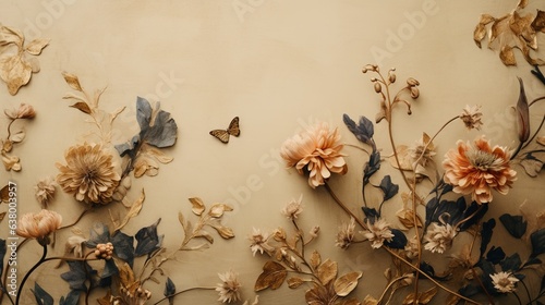 Generative AI, Autumn home decoration close up, muted colors, holiday photorealistic aesthetic background
