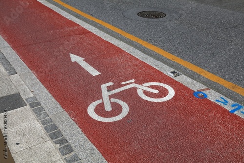 Photography Bicycle lane in Seoul