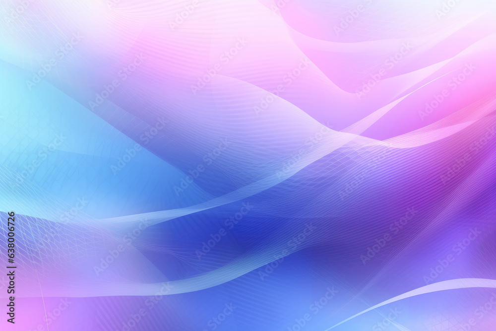 Background with smooth lines in blue and light purple gradient colors. Glowing wavy lines