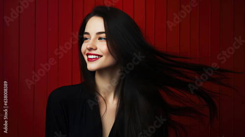 Alluring Asian Model with Dark Lip and Quizzical Look