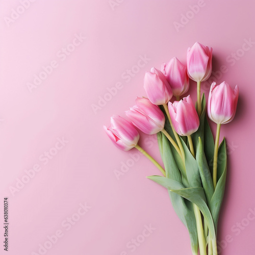 Enchanting Pink Tulip Garden: Burst of Colorful Blooms © Jaaza