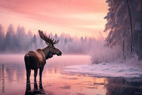 Majestic Moose in a Frozen Wonderland