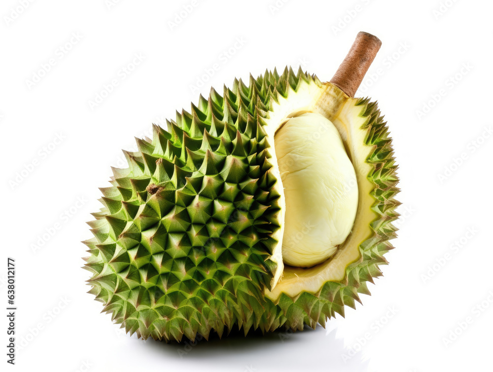 Obraz premium Fresh durian fruit on white background