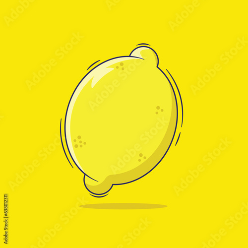 free vector of cute cartoon lemon icon mascot
