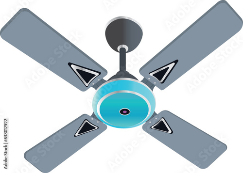 electric ceiling fan isolated on white background