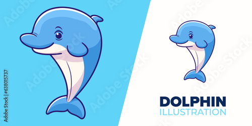 Whimsical Dolphin Cartoon: Vector Illustration for Posters, Cards & Prints