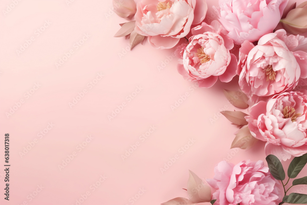 Whimsical Pink Enchantment: Peonies and Roses