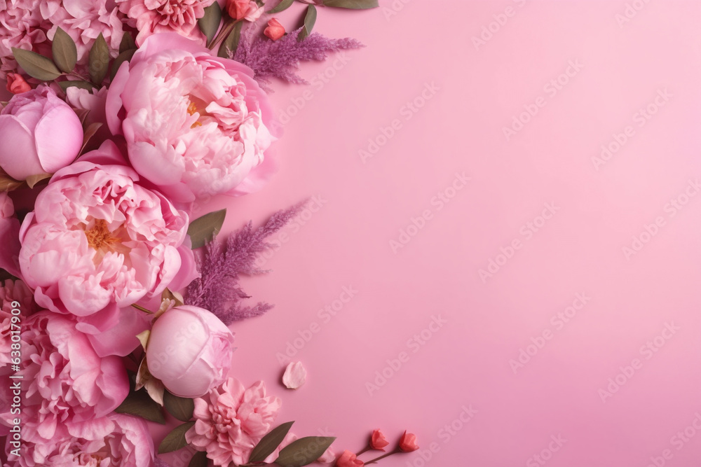 Timeless Floral Elegance: Pink Peonies Roses
