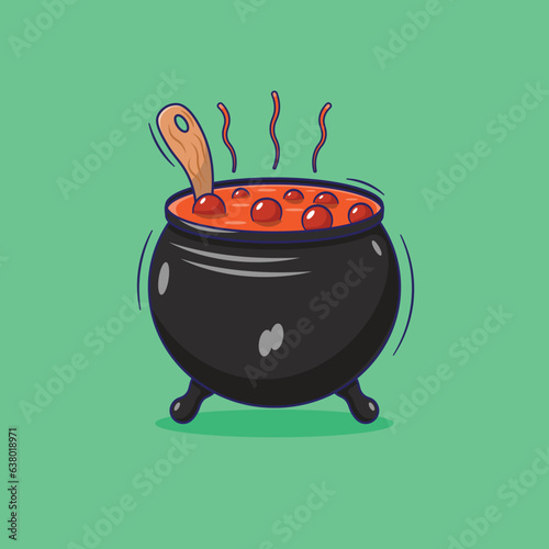 Illustration of witch equipment for celebrate halloween