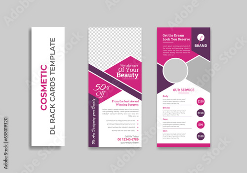 Spa beauty salon business dl Rack Card template design