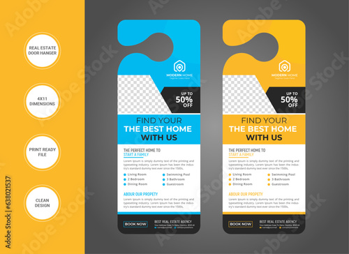Real Estate Door Hanger Template Design