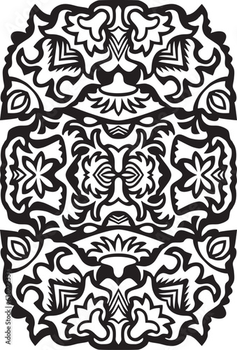 Ornament. Computer art is stylized for a VYTYNANKA (Ukrainian) - carved ornament of paper, traditional folk decorative art, based on paper cutting.