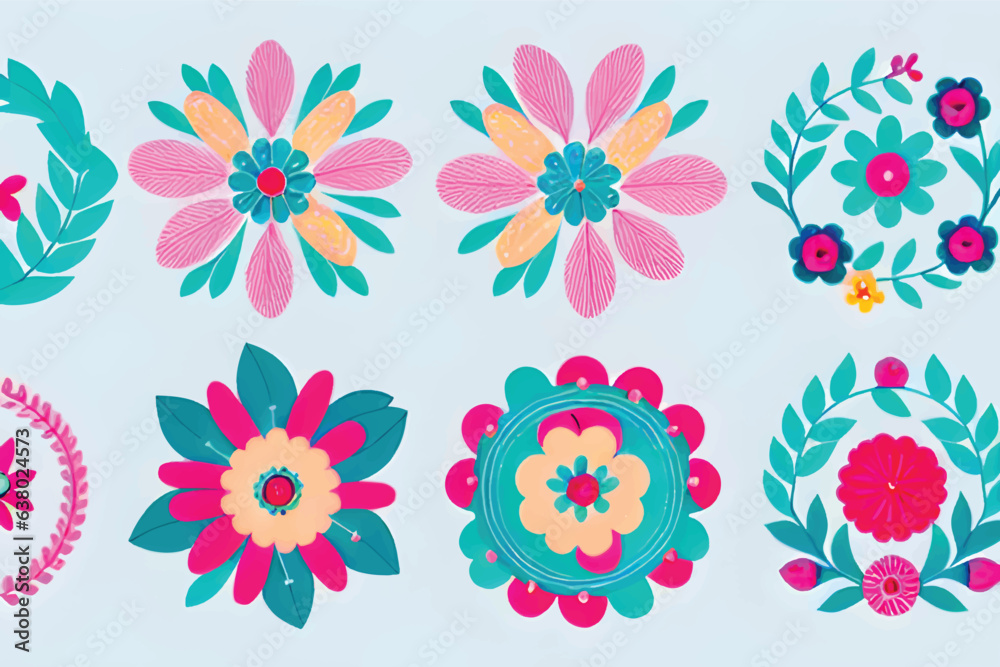 The Enchanting Floral Wreath Flower Icon Set – A Dazzling Collection of Nature's Finest Bouquets, Blossoms, and Blooms Crafted as Exquisite Icons in Vector Symbol Logo Design