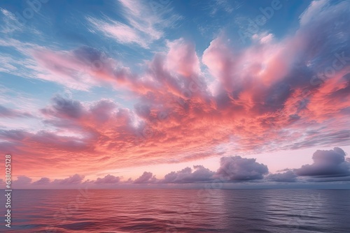picture of the dawn over the ocean with a gorgeous cloudscape © Vusal
