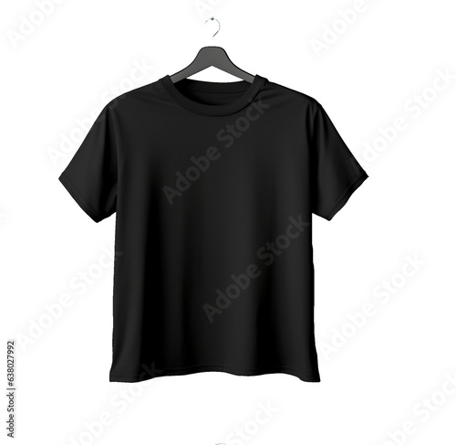 mock up of black shirt for putting pattern on transparent background