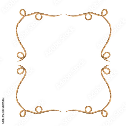 Rope in frame shape on white background