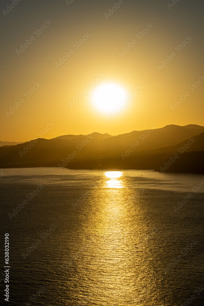 Sunset over Mediterranean sea from Cerro Gordo. La Herradura, Andulasia, Southern Spain Sunset over Mediterranean sea from Cerro Gordo. La Herradura, Andulasia, Southern Spain