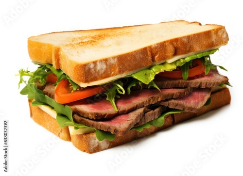 Hot steak sandwich isolated