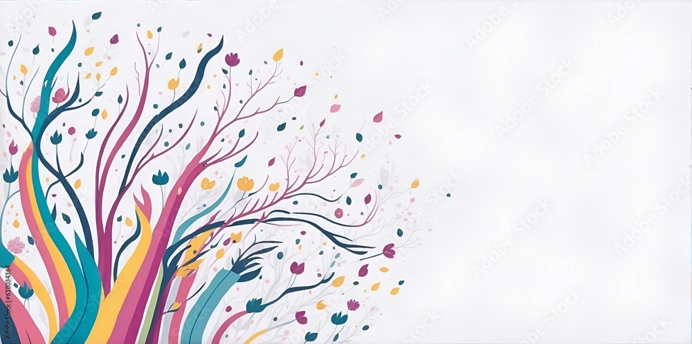 Abstract Sakura flowers cartoon. AI generated illustration Abstract Sakura flowers cartoon. AI generated illustration