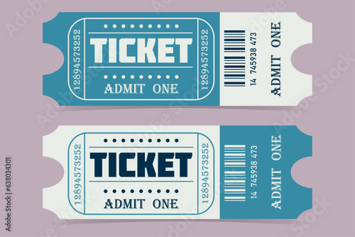 Two Retro Ticket templates in blue and white colors