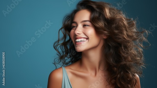 portrait of a laughing girl for street advertising