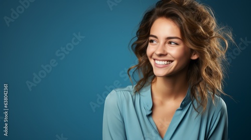 an elegant woman smiling at the camera.