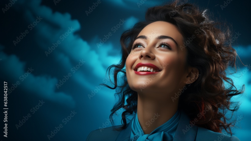 an elegant woman smiling at the camera. an elegant woman smiling at the camera.