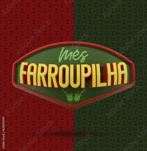 selo 3d ''mês da farroupilha''