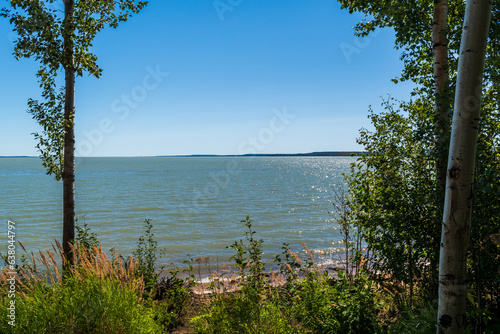 Mackenzie River flows near Fort Providence, Northwest Territories, Canada