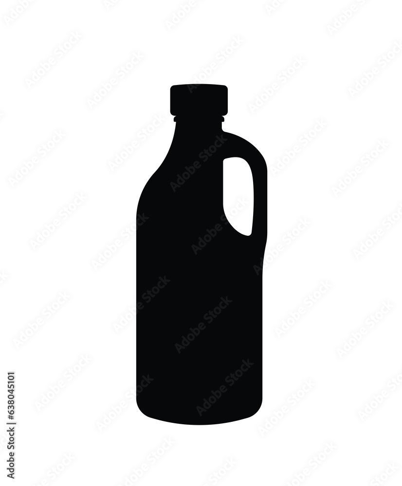 Glass water bottle with handle silhouette, glassware Juice water limonade bottle icon Glass water bottle with handle silhouette, glassware Juice water limonade bottle icon