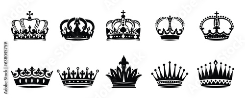 kings crown silhouette set