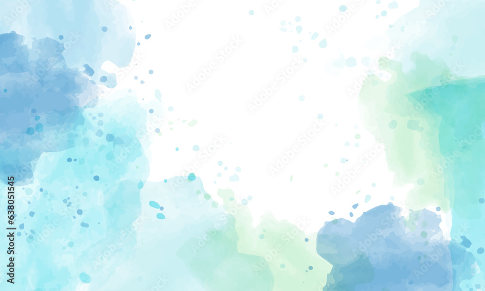 abstract background of blue watercolor splashes