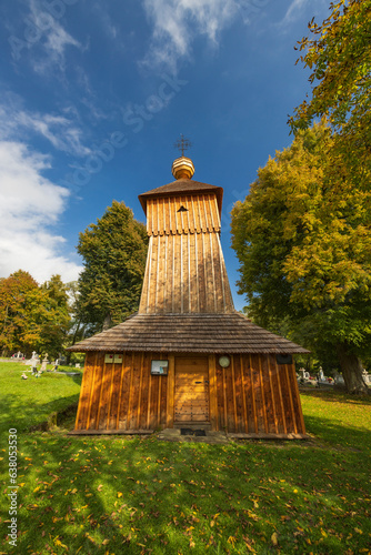 All Saints wooden church, Nizna Polianka, Slovakia photo