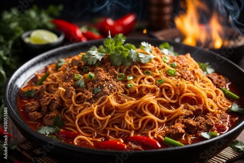 Mouth-watering traditional spicy noodles