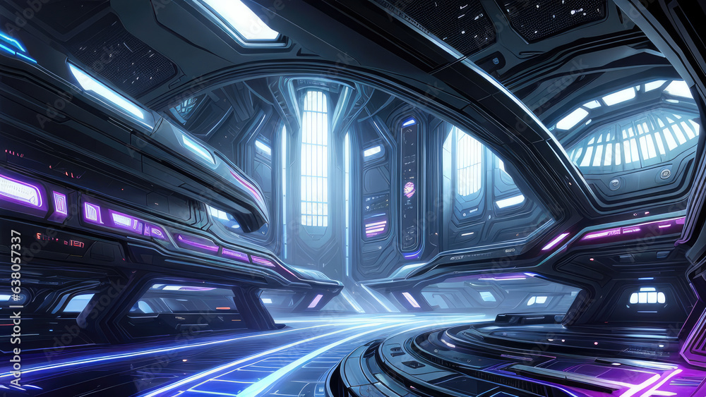 Stunning architectural futuristic city fantasy environment in the hidden planet
