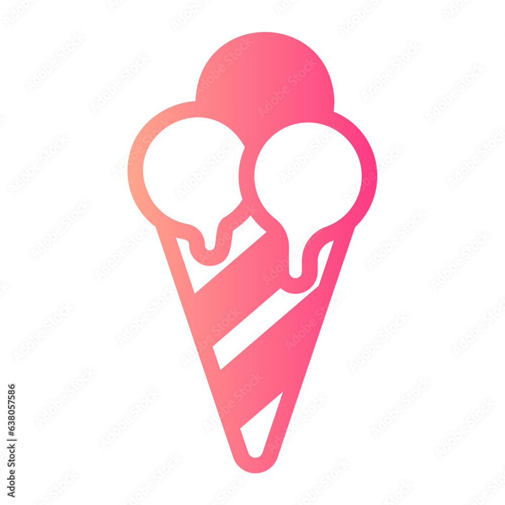 ice cream cone gradient icon ice cream cone gradient icon