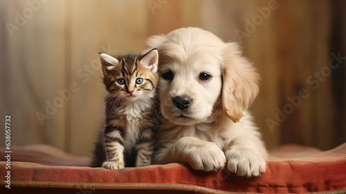 The adorable relationship between dogs and cats that can coexist harmoniously. generative ai