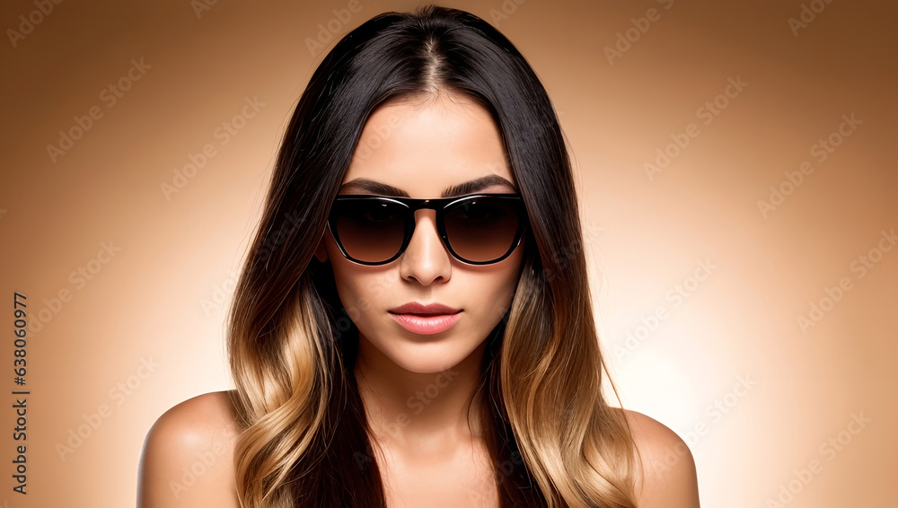 A young woman with beautiful hair, generative AI A young woman with beautiful hair, generative AI