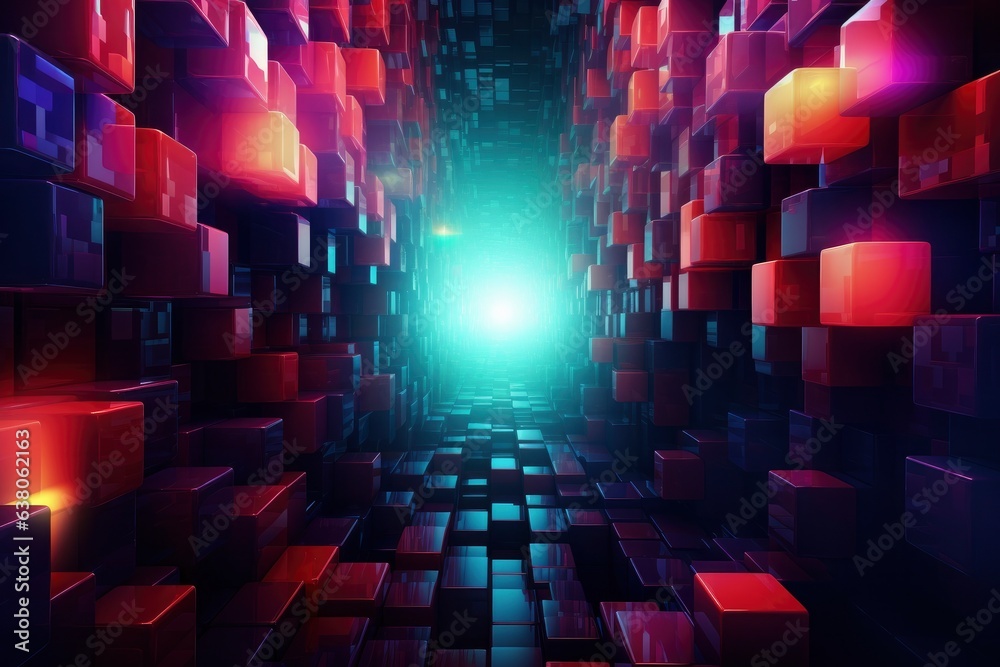abstract background with glowing squares abstract background with glowing squares